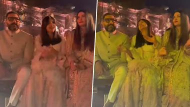 Aishwarya Rai, Abhishek Bachchan and Aaradhya Enjoy the Dhol Beats at Anant Ambani and Radhika Merchant's Pre-Wedding Celebrations in Jamnagar (Watch Video)